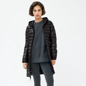 Aritzia TNa Botanie Packable Down Long Puffer Jacket Size Small Black